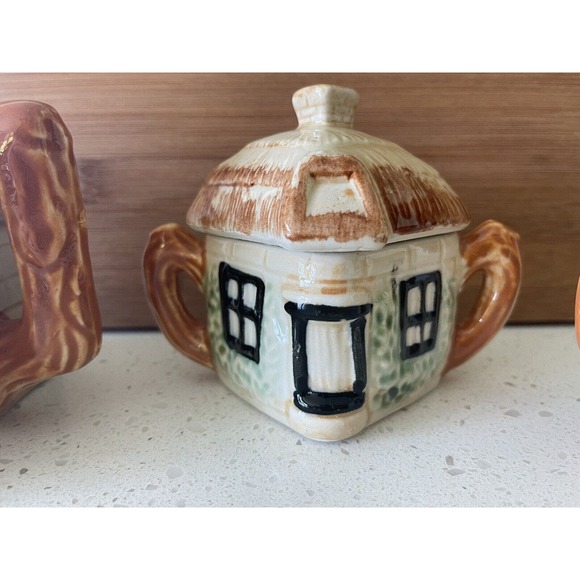 Teapot Creamer Sugar Set Cottage Ware Kensington England Original 1960's‎ - Picture 3 of 13